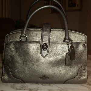 Coach Mercer 24 gunmetal satchel